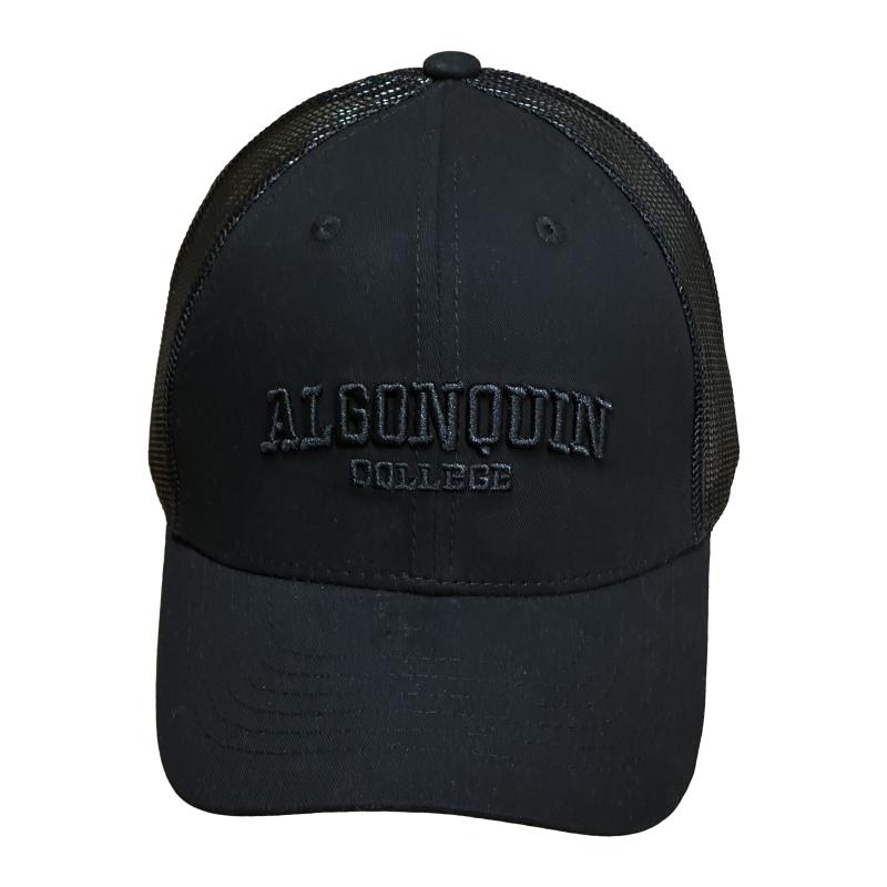 Baseball Cap Mesh Back Tone on Tone Black