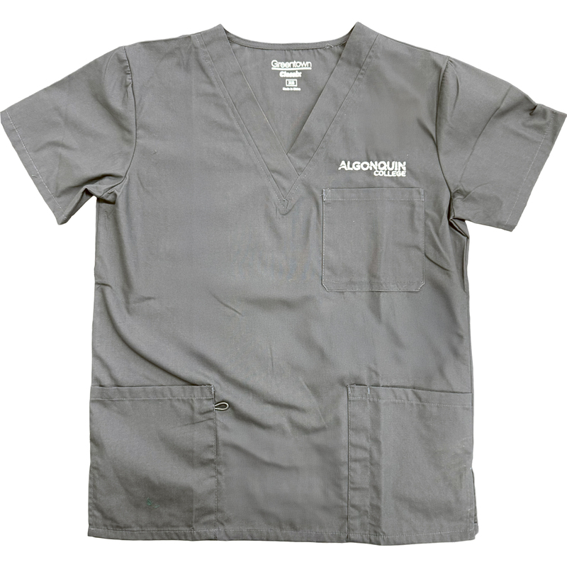 Unisex Cotton Scrub Top in Steel Grey