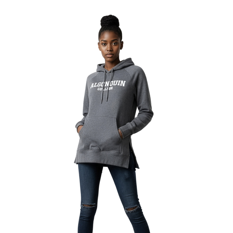 Side-Slit Dress Hoodie in Heather Charcoal