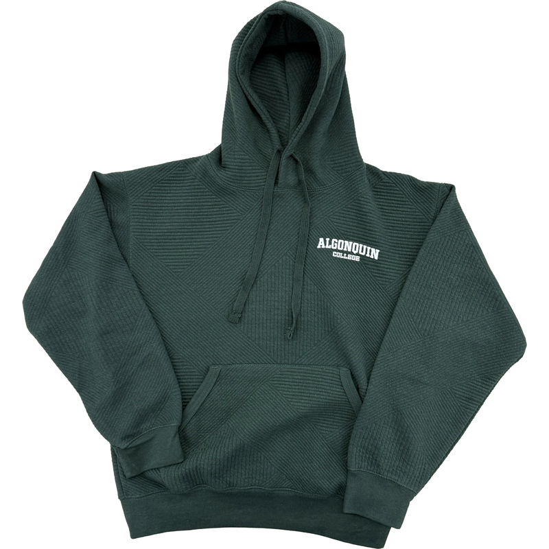 Jacquard Full Zip Hoodie in Forest Green