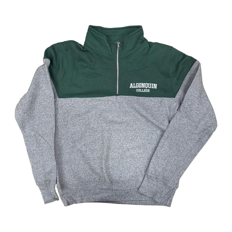 1/4 Zip - Green & Grey