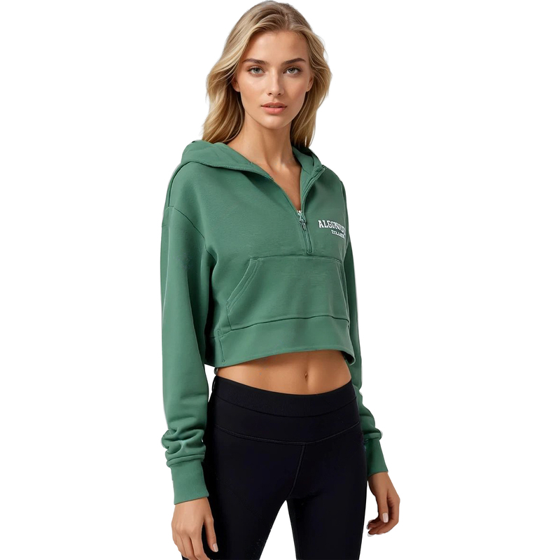 Cocoburry Cropped Scuba 1/2 Zip Hoodie
