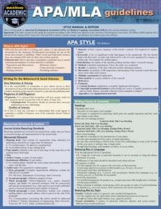 9781423248354 Apa/Mla Guidelines Laminated Study Guide