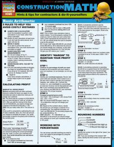 9781423208877 Construction Math Laminated Reference Guide