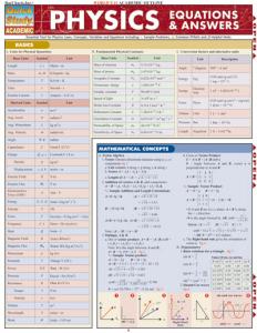 9781423201908 Physics: Equations & Answers Laminated Study Guide