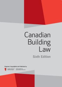 Canadian Building Law (Softcover)