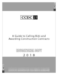 CCDC #23- Guide For Calling Bids & Contracts