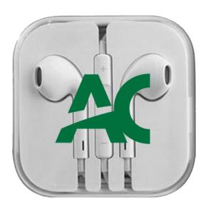 88880097898 Earbuds: AC Branded Earbuds With Remote & Mic (White)