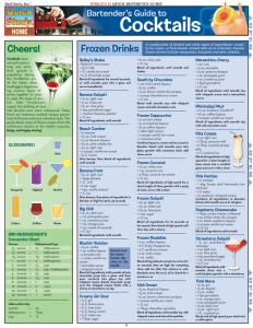 9781423203230 Bartender's Guide To Cocktails Laminated Reference Guide