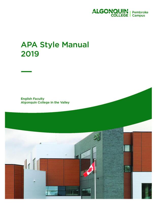 Apa Style Manual 2019 (Pembroke)