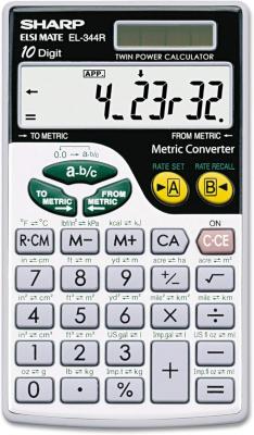 074000018334 Calculator: Sharp Metric Converter - El-344Rb