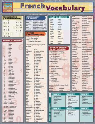 French Vocabulary Laminated Study Guide