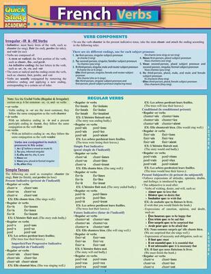 French Verbs Laminated Study Guide