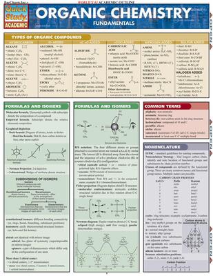 Organic Chemistry Fundamentals Laminated Study Guide