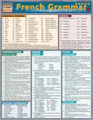 French Grammar Laminated Study Guide