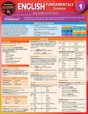English Fundamentals 1: Grammar Laminated Study Guide