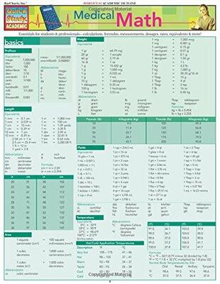 Medical Math Laminated Study Guide