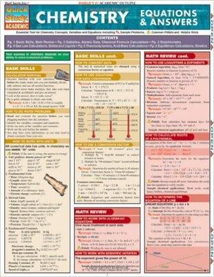 Chemistry: Equations & Answers Laminated Study Guide