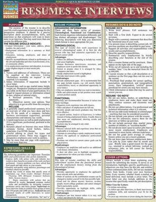 Resumes & Interviews Laminated Reference Guide