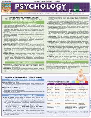 Psychology: Developmental (Life Span) Laminated Study Guide