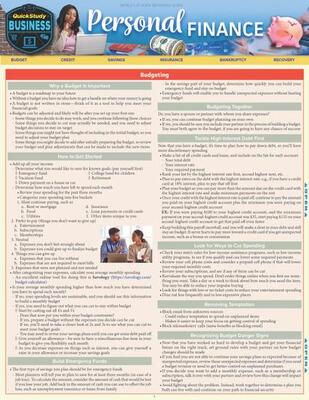 Personal Finance Laminated Reference Guide